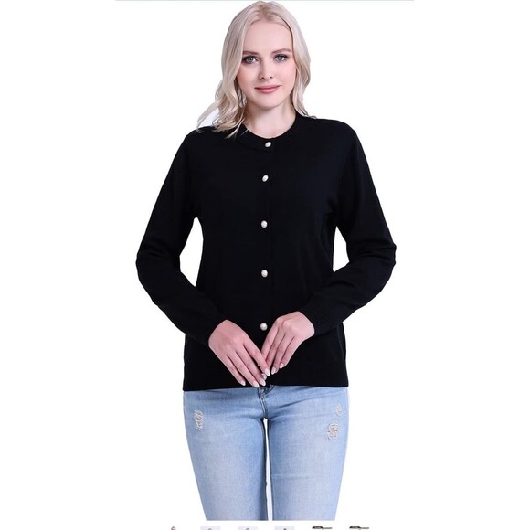 Brownstone Studio New with tags Black Cardigan Sweater Size M - Picture 1 of 12